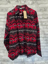 Woolrich Sz Large Women Keystone Print Southwest Aztec Button Up Chamois Flannel picture