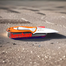 Kershaw 1680OR Ken Onion Orange Aluminum Clip Point SS Plain Frame Lock Assist picture