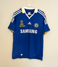 adidas Chelsea Samsung Sponsor Soccer Jersey Size M Blue/White UCL Final 2008 picture