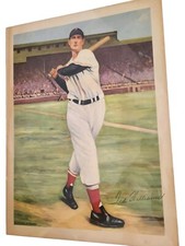 Rare 1940'S TED WILLIAMS BOSTON RED SOX LITHO PORTRAIT ARTIST LORENZO DENEVERS picture