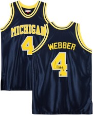 Chris Webber Wolverines Signed 1991 Mitchell & Ness Authentic Jersey w/Insc picture