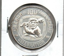 Oregon 100th Anniv Statehood series - Grants Pass - Silver Plated 50 cent token picture