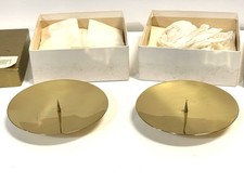 Vintage Pair Of Brass Candleholders For Gumps Made In Germany Never Used In Box picture