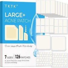TKTK Large Pimple Patches for Face & Body Zit Breakouts, 7 Sizes 126 Count NEW picture