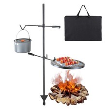 Swivel Campfire Grill Heavy Duty Steel Open Fire Cooking Grate Adjustable picture