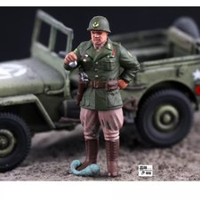 Homemade 1/72 WWII U.S. General Patton 1 persons Finished Figure Resin Model picture