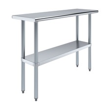 AmGood 16 in. x 48 in. Stainless Steel Table | Metal Kitchen Prep Work Table picture