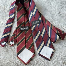 Lot 2 Ben Silver Charleston Striped Vintage Necktie Silk Handmade Ivy Classic  picture