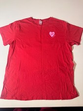 Victoria's Secret PINK Heartbreak Graphic T-Shirt Pink Red I Love You Not picture