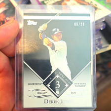 Topps 2007 Moments & Milestones Derek Jeter #81-3 Black /29 Yankees 1996 AL picture