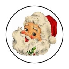 48 Vintage Santa  ENVELOPE SEALS LABELS STICKERS 1.2