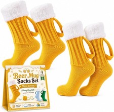 Beer Socks Funny Beer Mug Socks with Handle and Hat for Men and Women picture