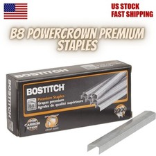 Bostitch Office B8 PowerCrown Premium Staples, 0.25 Inch Leg, Full-Strip silver picture