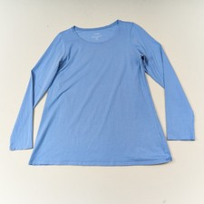 J. JILL PURE JILL Top Sz M P Long Sleeve Stretch Pima Cotton Tee Blue picture