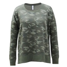 IDEOLOGY Women's Camo Print Sweatshirt sz L Large Green Top picture