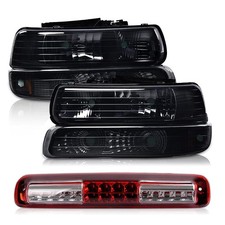 Headlight LED 3rd Brake Light Silverado 1500 2500 1999-2002 Smoky Red Lens picture