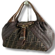 FENDI Fendi Spy Bag Tote Bag Handbag Zucca Canvas Leather Logo Brown Vintage y2k picture