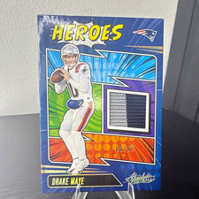 Panini 2025 Absolute Football Drake Maye Patriots AHM-DME Heroes MEM Gold /99 picture