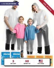 RAINFLOW Disposable Rain Ponchos - Raincoat Clear Waterproof Hood Raincoat picture