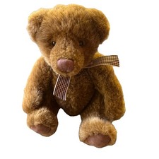 Russ Berrie Winslow Brown Teddy Bear Plaid Ribbon Plush Stuffed Animal 2812 picture