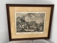Antique Italian Engraving Print After Wagner Scenes of Bucolic Life picture