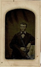 1860s Modified Sixteenth Plate young man - tinted cheeks, with frame picture