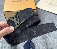 Authentic Louis Vuitton Black Eclipse Monogram Belt, Men Size 36-38 (105cm) picture