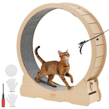 VEVOR 48 in Wooden Cat Exercise Wheel for Indoor Cats Carpeted Runway Quiet picture