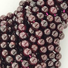 Garnet Beads Rare Genuine Gemstone Natural Smooth Round Beads 6mm 8mm 10mm picture