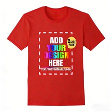 Personalized Custom T-Shirt Double Sided Print  Your Design Text Logo Photo Gift picture