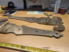 Huge Antique Solid Brass Barn Hinges picture