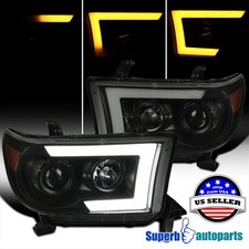 Fit 2007-2013 Tundra Smoke LED Sequential Switchback Signal Projector Headlights picture