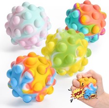 4-Pack Pop It Stress Balls–3D Silicone Anti-Anxiety Sensory Toy for Kids & Adult picture