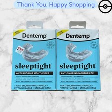 LOT OF 2 PACK DENTEMP SLEEP TIGHT MOUTHPIECE, ANTI-SNORING CUSTOM FIT MOUTHPIECE picture
