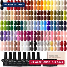 GAOY 108 Pcs Gel Nail Polish Set, 100 Colors Home Manicure Gel Polish Kit picture