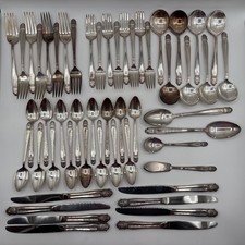 VTG Holmes & Edwards Silver Plate Danish Princess 52 Pc International Silverware picture