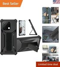 Luxury Hybrid Case for UMIDIGI G9T/G9C with Tempered Glass & Folding Support picture