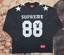 Supreme Playboy L/S Football Top Black Large Brand New picture