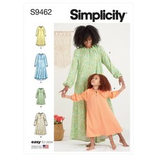 Simplicity 9462 ALL SZ EASY Raglan Nightgown Adult Child Warm Cozy Loose Pattern picture