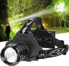 Rechargeable LED Headlamp 100000 Lumen, Super Bright Head Lamp Flashlight with 5 picture