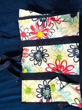 Thirty-One RETIRED PRINT Floral Organizing Tote Zip Top w/ Mesh Pocket Tote picture