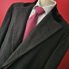Vtg 1940s BROOKS BROTHERS CHESTERFIELD Velvet Collar OVERCOAT Heavy Weight Wool picture