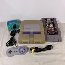 Nintendo SNES Home Console Super Nintendo System 5 Games Bundle Cords Controller picture