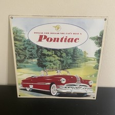 VINTAGE PONTIAC VAN FORREST GASOLINE OIL PORCELAIN SIGN picture