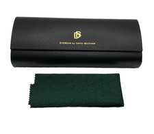 New David Beckham Eyeglasses Black Hard Shell Case Cleaning Cloth picture