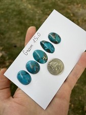 Natural turquoise cabochons with pyrite, lot 15.0 grams 5 Pcs picture