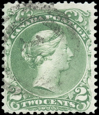 Canada Scott #24 Used F+ 2c 1868 Large Queen Issue Stamp picture
