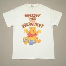 Vintage 90s Walt Disney Winnie the Pooh Show Me Hunny T Shirt Adult L Single USA picture