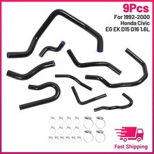 9Pcs Silicone Radiator Coolant Hose Kit For Honda Civic D15 D16 EG EK 1992-2000 picture