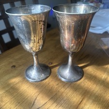 Pair Gorham Sterling Silver Goblets #272 Puritan 6.5” 365g No Monogram picture